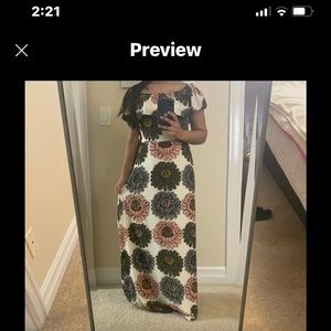 Loft maxi dress floral off the shoulder